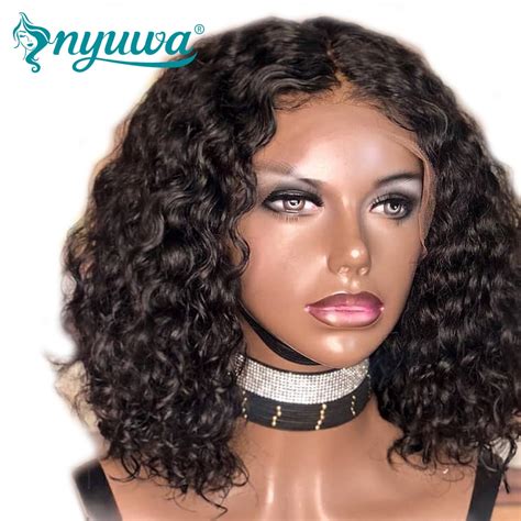 Nyuwa 13x6 Short Lace Front Human Hair Wigs Pre Plucked Natural