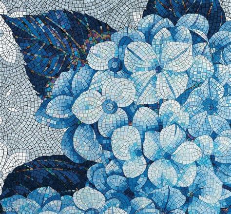 Hydrangea Mural Purrrttyyy Floral Mosaic Tile Floral Mosaic