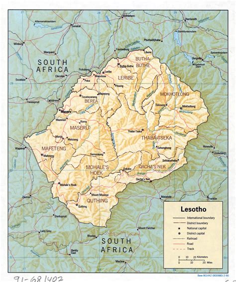 Lesotho Map In Africa United States Map