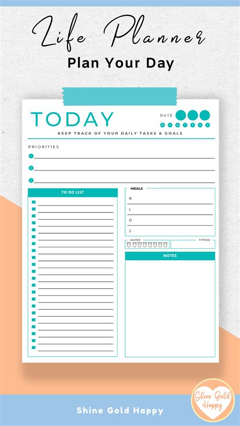 A Printable Planner With The Wordslife Planner Plan Your Day Today