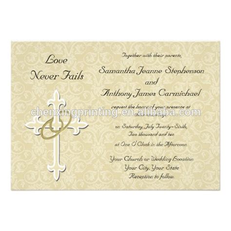Elegance, grace, soberness, and awesomeness are the characteristics that have defined the christian wedding across the world. Folded Custom Paper Print Christian Wedding Cards Design ...