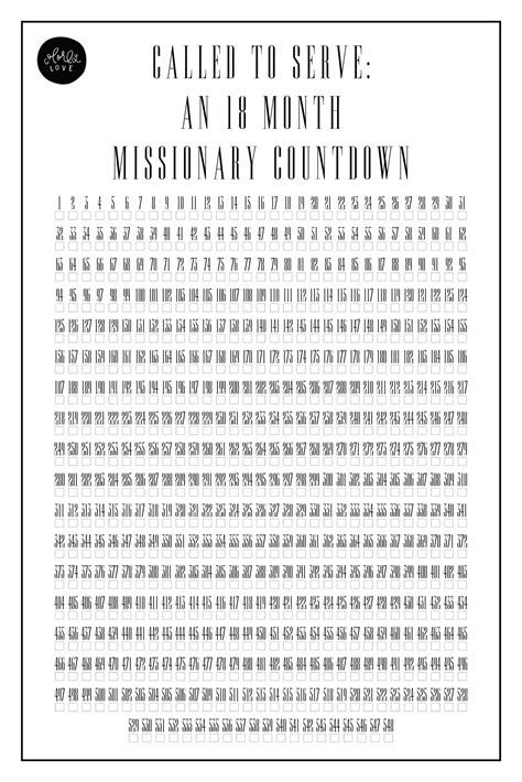 free printable missionary countdown chart templates printable download