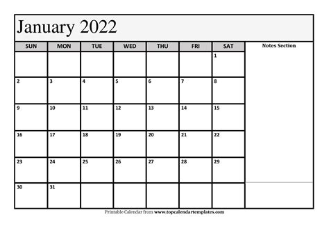 January 2022 Calendar Download Calendar Inspiration Design
