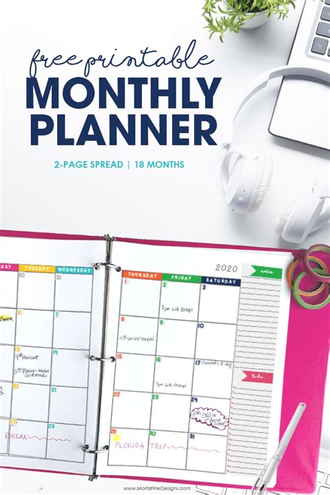 This free business planner printable helps you track your big goal and break it down into smaller tasks. 2020-2021 Monthly Calendar Planner | Free Printable ...
