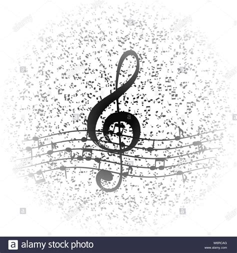 Classical Musical Notes With Treble Clef Vector Illustrator Stock
