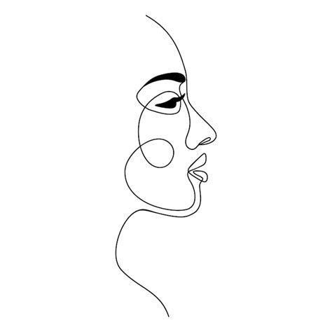 Premium Vector A Simple Line Art Of A Woman S Face