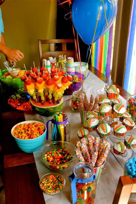 Rainbow Themed Birthday Party Ideas Rainbow Themed Birthday Party Rainbow Birthday Rainbow