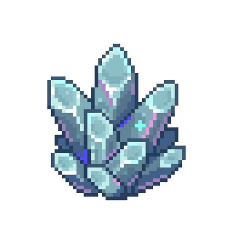 An 8 Bit Retro Styled Pixel Art Illustration Of A Shiny Crystal