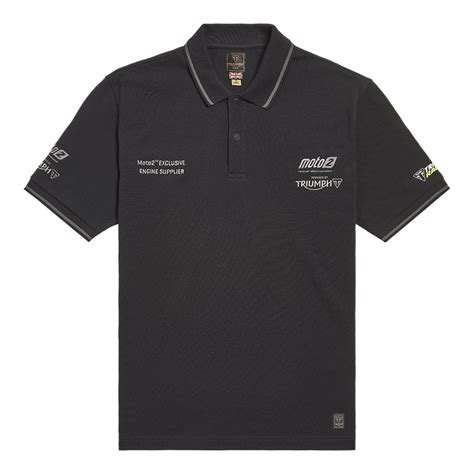 Moto2 Gp Polo Shirt In Black Official Triumph Merchandise