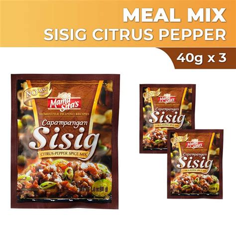 Mama Sitas Meal Mix Sisig Citrus Pepper Spice 40g X 3 Shopee Philippines