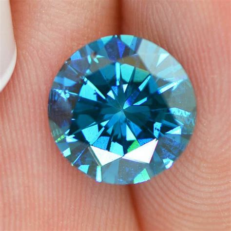Loose Blue Diamond Real Round Shape Fancy Color 220 Carat Vs2 Enhanced