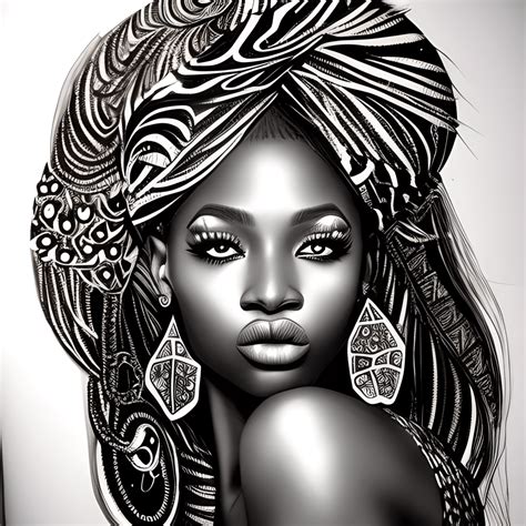 Pretty African Woman Pencil Art · Creative Fabrica