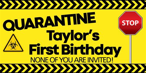 Birthday Banner | Personalized Birthday Banner | Under Quarantine Vinyl Banner | Birthday Banner ...