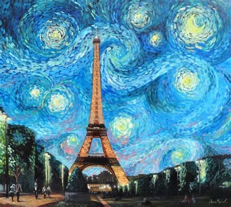 Starry Night In Paris By Maiwen On Deviantart Starry Night Painting