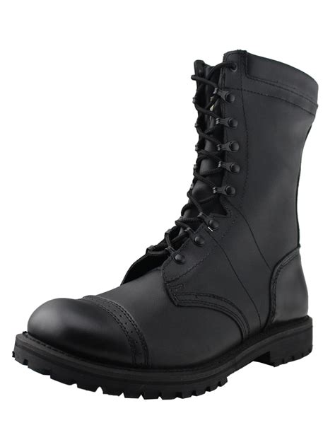 Mens Tactical Cap Toe Army Boot High Top Military Boots Black Combat