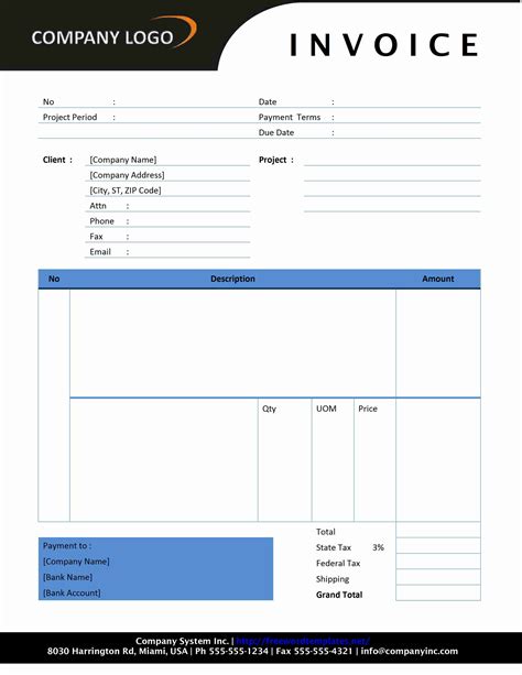 Invoice Template Free Download Word Invoice Template Ideas