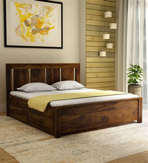 Buy Amarillo Solid Wood King Size Bed With Box Storage In Provincial