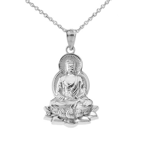 Sterling Silver Lotus Buddha Yoga Pendant Necklace In 2022 Buddha
