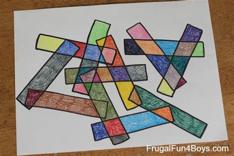 Geometric Art Project For Kids With Printable Coloring