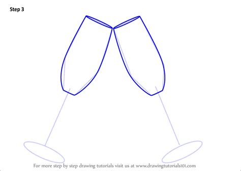 Step By Step How To Draw Champagne Glasses