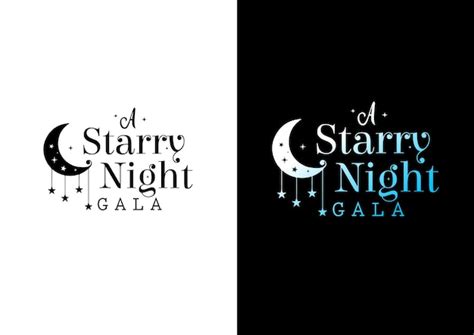 星月夜のロゴデザイン プレミアムベクター