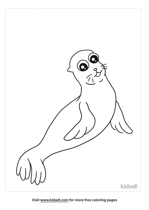 Free Kawaii Seal Coloring Page Coloring Page Printables Kidadl