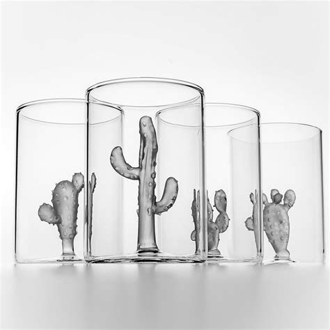 Set Of 4 Cactus Glasses Casarialto Artemest
