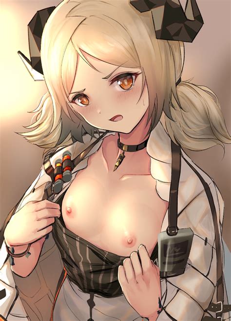 Rule 34 Arknights Breasts Commentary Female Flat Chest Highres Horns