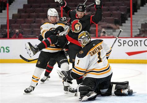 Bruins Jeremy Swayman 30 Saves Shut Out Senators 2 0