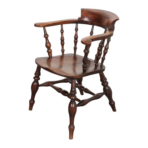 English 19th Century Oak Captains Chair Fireside Antiques