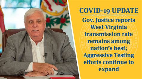 Covid Update Gov Justice Reports West Virginia Transmission Rate