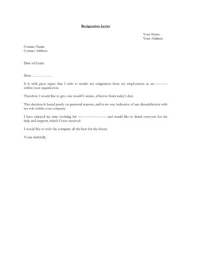 Free 6 Official Resignation Letters In Pdf Ms Word