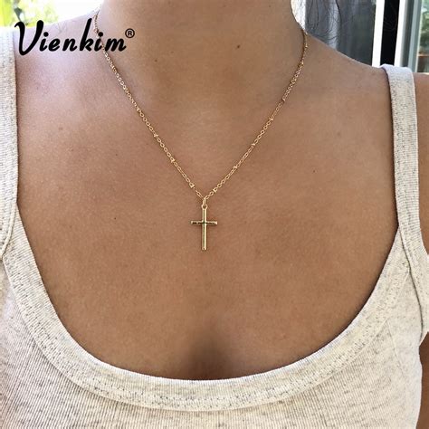 See more ideas about small gold chain, diamond pendant sets, gold jewelry fashion. Vienkim 2018 Summer Gold Chain Cross Necklace Small Gold Cross Religious Jewelry Women's ...
