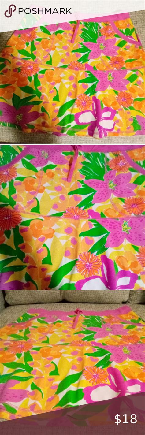 Lilly Pulitzer Tropical Floral Skirt Size Large Tropical Floral