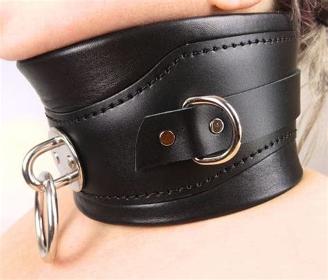 Bondage Wide Collar Posture Collar Heavy Padded Real Leather