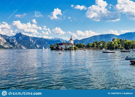 Lake Traunsee With Castle Ort Or Orth At Gmunden In Salzkammergut