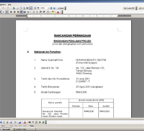 Ini satu alternatif pinjaman untuk modal berniaga untuk dapatkan modal start buat bisnes atau untuk kembangkan perniagaan. Contoh Kertas Kerja Pinjaman Perniagaan Mara