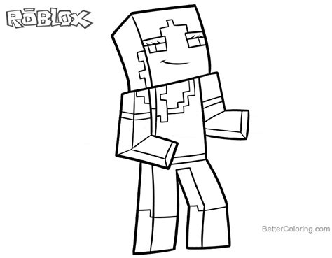 Alex From Minecraft Coloring Pages Of Roblox Characters Free