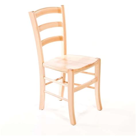 Chaise de cuisine rustique en bois massif avec assise bois