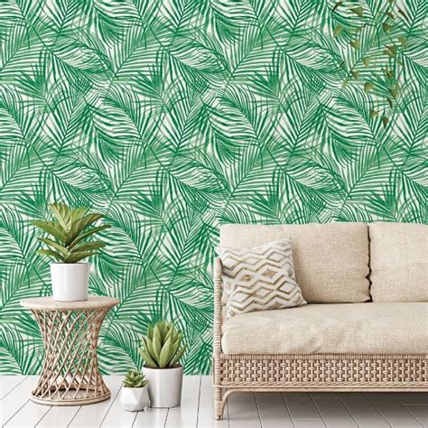 Tropical Peel And Stick Wallpaper Green Opalhouse Target Tropical