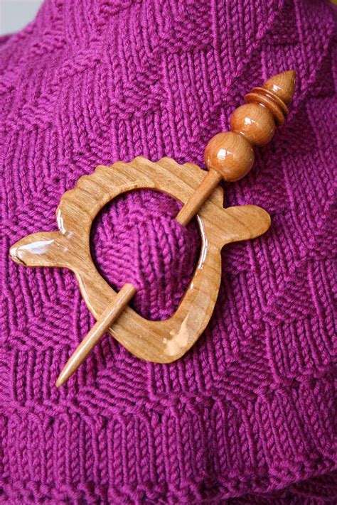 Wood Shawl Pin Scarf Pin Accessory For Knit By Elenarosenberg 6500