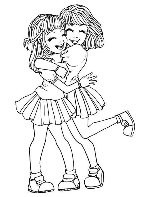 Realistic Girl Best Friend Coloring Page
