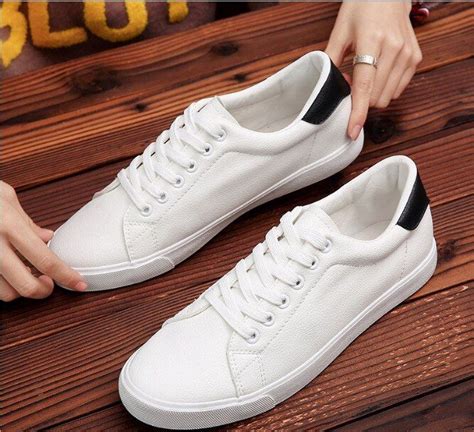 Colourp Mens Pure White Leather Sneaker Sports Leisure Board Shoes