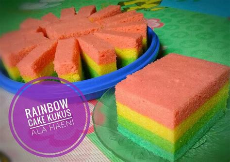 Resep Bolu Kukus Rainbow Cake 02 Kue Kukus