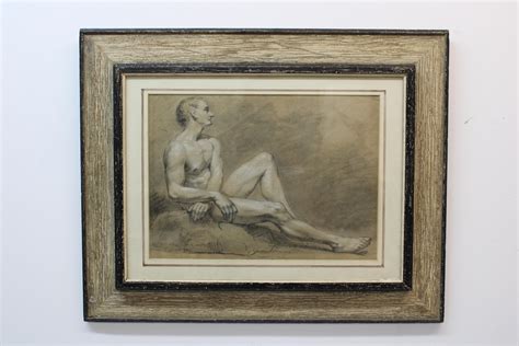 Unknown Original Male Nude Study Drawing By Ziesenis For Sale At