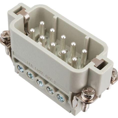 10 Pole Rectangular Connector Male Insert 10 Amp Ilme Cdam 10