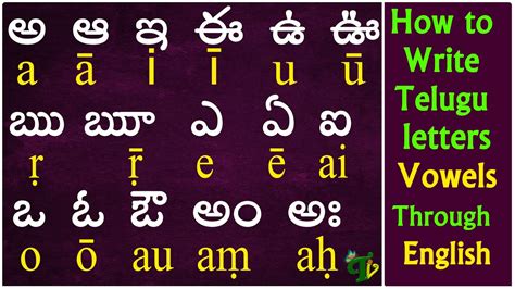 How To Write Telugu Letters Through English Telugu Aksharalu