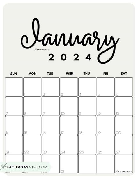 Free Printable January 2024 Monthly Calendar With Holidays Free Gabey