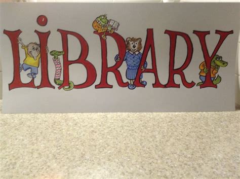 Library Sign For Book Area At Preschool
