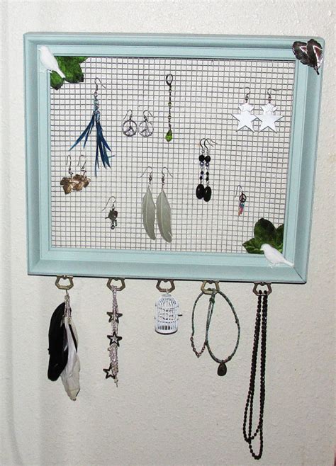 Vintage Frame And Chicken Wire Jewelry Organizer · A Jewelry Frame